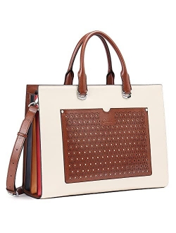 Women Laptop Bag Leather 15.6 Inch Slim Business Ladies Briefcase Shoulder Bag