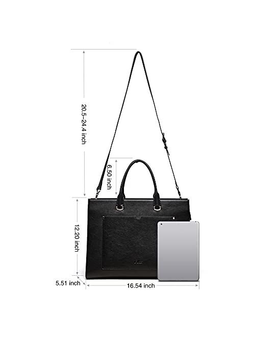 CLUCI Women Laptop Bag Leather 15.6 Inch Slim Business Ladies Briefcase Shoulder Bag