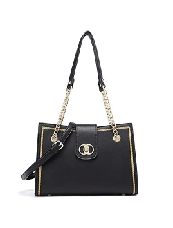 Purses and Handbags for Women Leather Large Tote Satchel Designer Fashion Ladies Shoulder Bags with Chain Straps