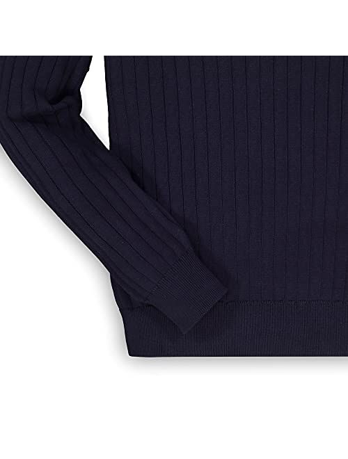 Hope & Henry Men's Long Sleeve Herringbone Cable Pullover Sweater