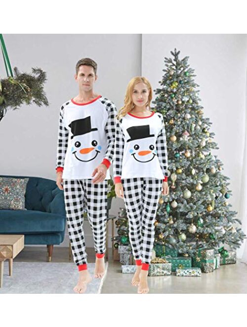Matching Family Christmas Deer Pajamas Xmas Pjs Women Men Plaid Clothes Holiday Sleepwear