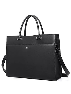 Laptop Bag for Women Leather Briefcase 15.6 Inch Laptop Tote Bag Office Large Capacity Shoulder Bag