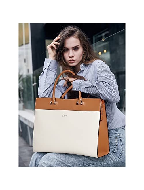 Buy CLUCI Laptop Bag for Women Leather Briefcase 15.6 Inch Laptop Tote