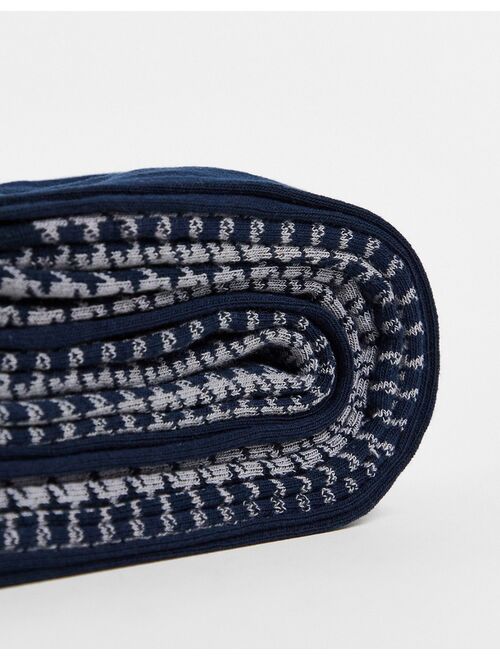 River Island dogtooth smart 5 pack of socks in navy