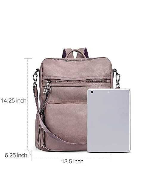 CLUCI Backpack Purse for Women Fashion Leather bundles with Small Wallet for Women Leather Bifold Multi Mini Card Holder Organizer designer Ladies Zipper Coin with Remova