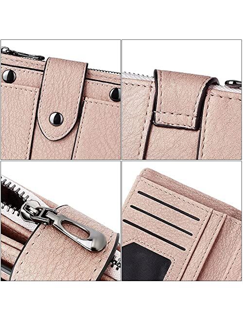 CLUCI Backpack Purse for Women Fashion Leather bundles with Small Wallet for Women Leather Bifold Multi Mini Card Holder Organizer designer Ladies Zipper Coin with Remova
