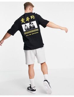 Originals oversized t-shirt with manga back print in black