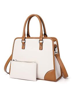 Satchel Bags for Women Vegan Leather Purses Fashion Tote Bag Ladies Handbags with Clutch Set 2pcs