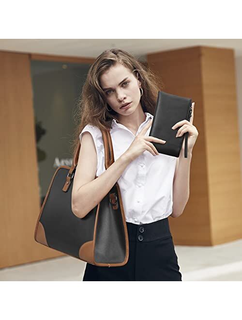 CLUCI Satchel Bags for Women Vegan Leather Purses Fashion Tote Bag Ladies Handbags with Clutch Set 2pcs