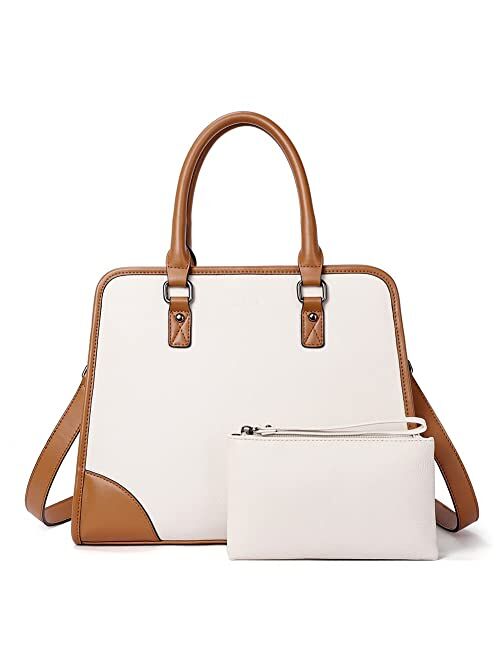CLUCI Satchel Bags for Women Vegan Leather Purses Fashion Tote Bag Ladies Handbags with Clutch Set 2pcs
