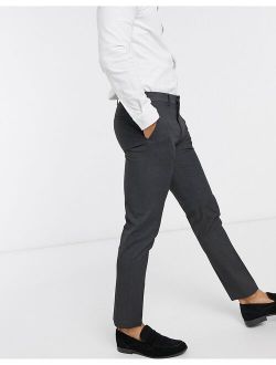 cotton slim fit smart pants in gray