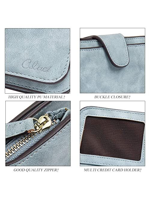 CLUCI Women Wallet Soft Leather Designer Trifold Multi Card Organizer Lady Clutch Purses and Handbags for Women Hobo Tote Fashion Ladies Crossbody Large Bucket Shoulder B