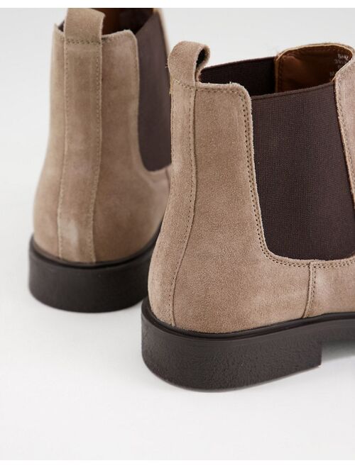 River Island gusset chelsea boots in stone