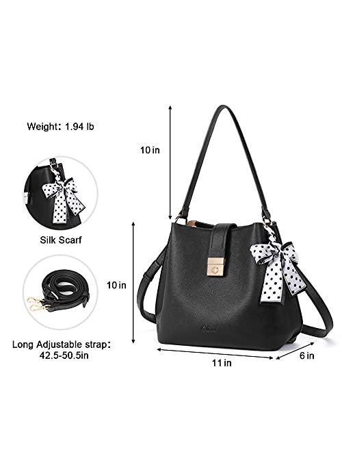 CLUCI Handbags for Women Vegan Leather Hobo Bag Designer Purse Work Large Bucket Bags