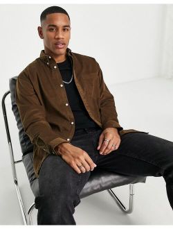 Originals oversized cord shirt in brown