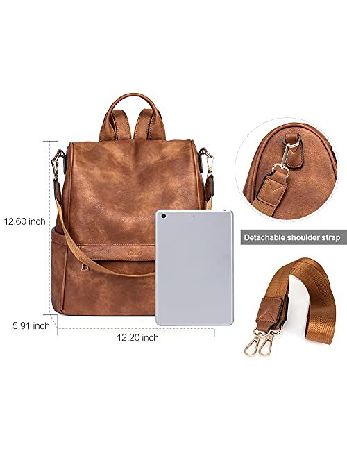 CLUCI Backpack Purse for Women Fashion Leather Shoulder Bag Anti-theft Large Designer Ladies Travel Bag