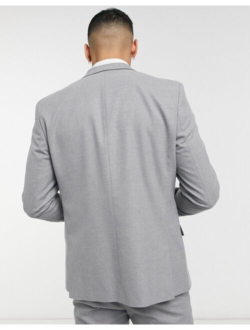 River Island skinny fit suit jacket in gray