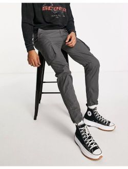 tapered cargo pants in gray