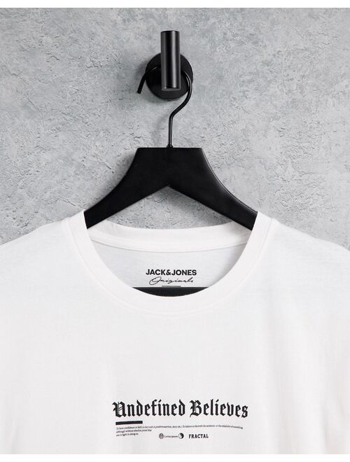 Jack & Jones Originals oversize t-shirt with dragon back print in white