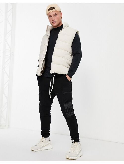 Jack & Jones Originals ORG high neck long sleeve top in black