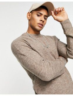 soft touch knitted sweater in stone
