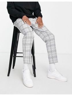 smart pants in light gray check
