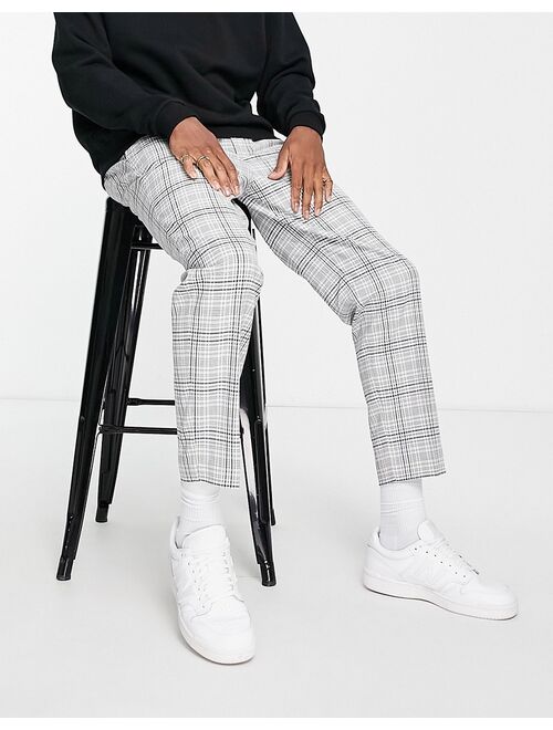 River Island smart pants in light gray check