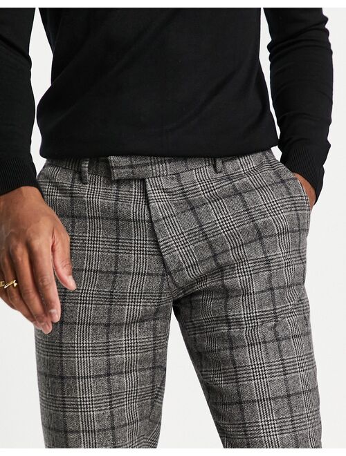 River Island skinny suit pants in gray check