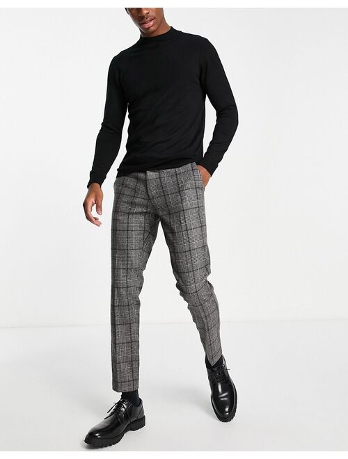 River Island skinny suit pants in gray check