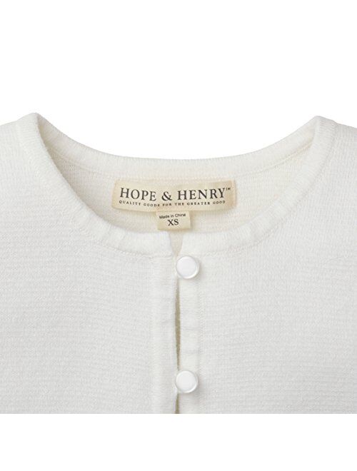 Hope & Henry Girls' Long Sleeve Dressy Cropped Cardigan Sweater