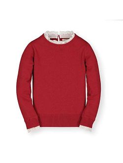 Girls' Long Sleeve Ruffle Collar Sweater
