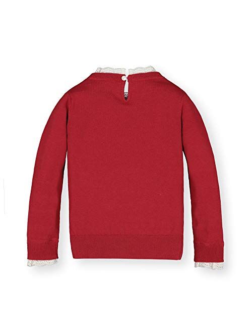 Hope & Henry Girls' Long Sleeve Ruffle Collar Sweater