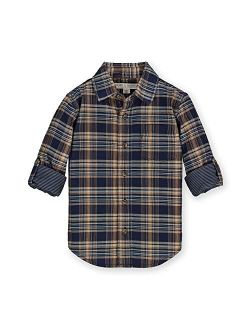 Boys' Convertible Double Weave Long Sleeve Button Down Shirt