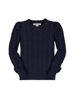 Girls' Long Sleeve Rib Knit Sweater Top