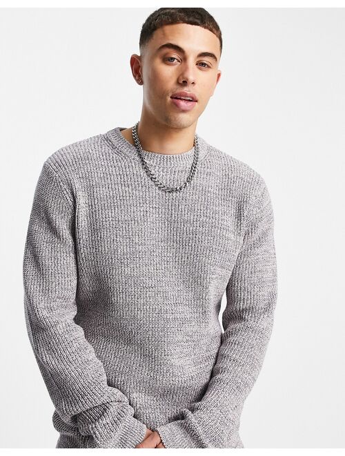River Island knitted fisherman sweater in pink