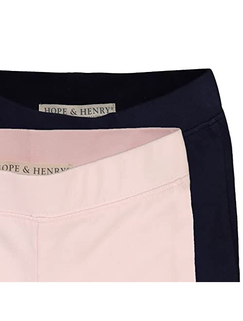 Hope & Henry Girls' Jersey Legging with Bow (Set of 2)