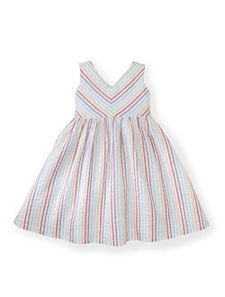 Girls' Dress with Bow Front
