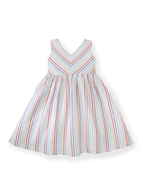 Hope & Henry Girls' Dress with Bow Front