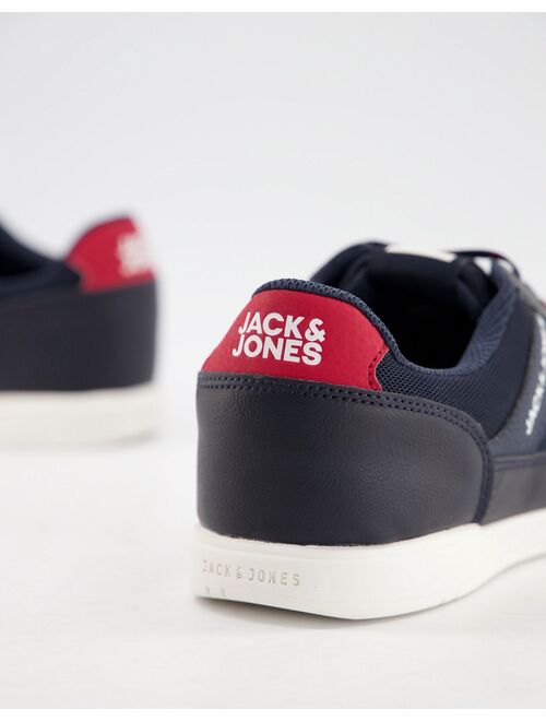Jack & Jones sneakers with side logo in faux leather navy