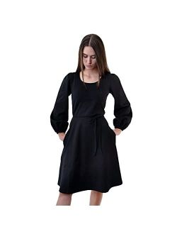 Women's Long Sleeve Knit Fit and Flare Dress