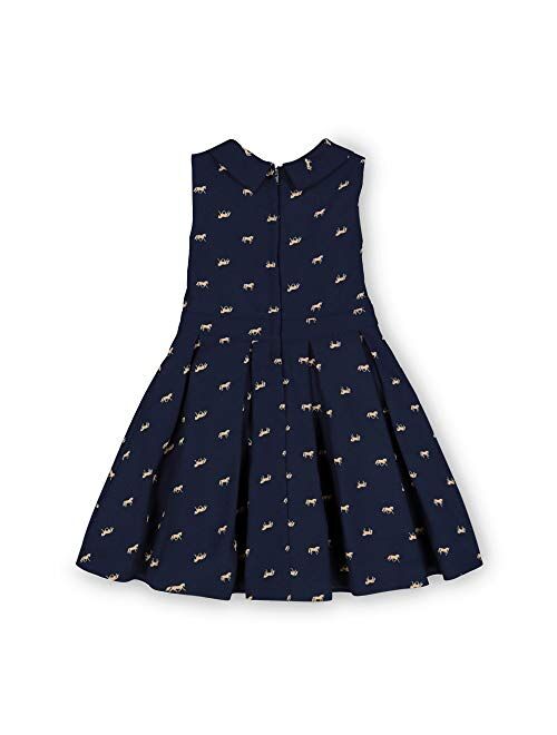 Hope & Henry Girls' Sleeveless Dress with Gathered Waist and Bow Detail