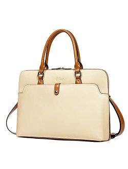 Briefcase for Women Oil Wax Leather 15.6 Inch Laptop Slim Business Large Capacity Ladies Shoulder Bags
