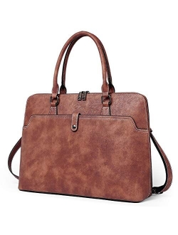 Briefcase for Women Oil Wax Leather 15.6 Inch Laptop Slim Business Large Capacity Ladies Shoulder Bags