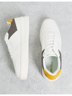 color block sneakers in white