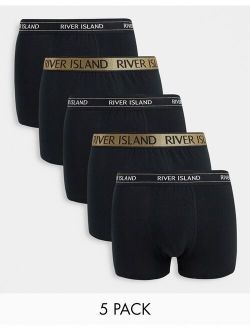 5-pack Long Leg boxer briefs in black