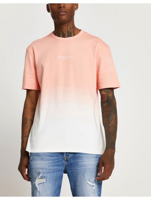 River Island tie dye t-shirt in pink