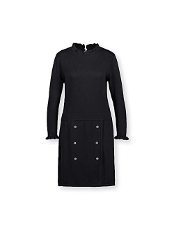 Womens' Cable Sweater Dress with Elbow Patches