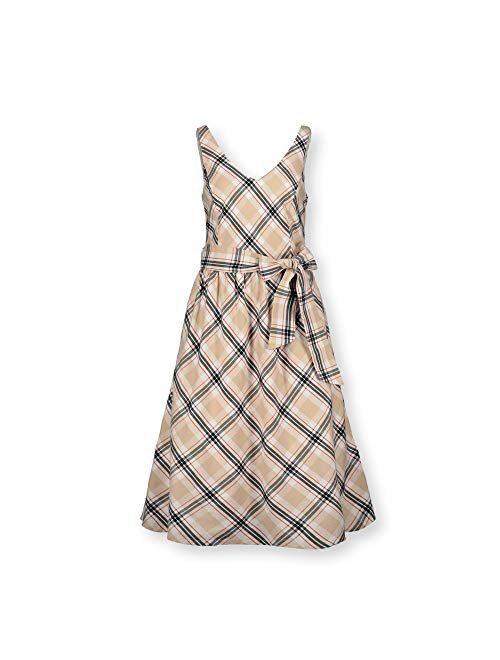 Hope & Henry Women's Sleeveless A-Line Dress with Waist Sash
