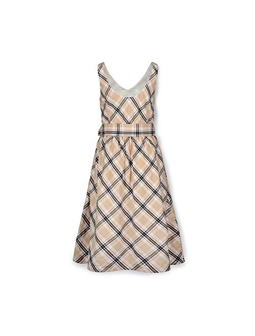 Hope & Henry Women's Sleeveless A-Line Dress with Waist Sash