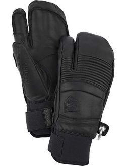 Hestra Leather Fall Line - Short Freeride 3-Finger Snow Glove with Superior Grip for Skiing, Snowboarding and Mountaineering